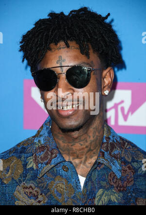 MANHATTAN, NEW YORK CITY, NY, Stati Uniti d'America - 20 agosto: 21 Savage al 2018 MTV Video Music Awards tenutosi al Radio City Music Hall il 20 agosto 2018 a Manhattan, New York New York, Stati Uniti. (Foto di Xavier COLLIN/Image Press Agency) Foto Stock