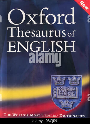 Dh Thesaurus inglese libri Libri UK coperchio anteriore dizionari Oxford libri hardback Foto Stock