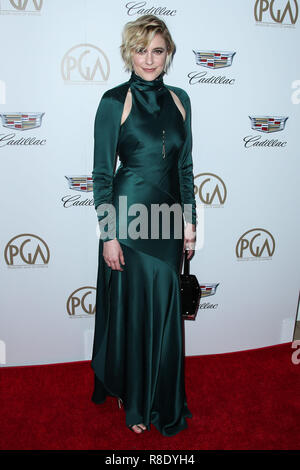 BEVERLY HILLS, Los Angeles, CA, Stati Uniti d'America - 20 gennaio: Greta Gerwig al 29 produttori annuale Guild Awards tenutosi presso il Beverly Hilton Hotel on gennaio 20, 2018 a Beverly Hills Los Angeles, California, Stati Uniti. (Foto di Xavier COLLIN/Image Press Agency) Foto Stock