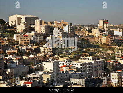 Vista panoramica di Betlemme. Territori palestinesi. Israele Foto Stock