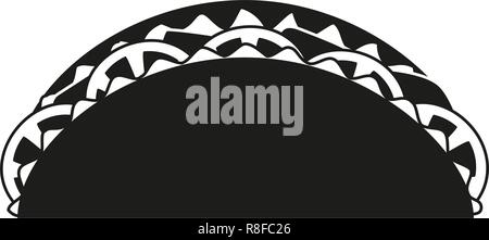 Bianco e nero taco silhouette. Illustrazione Vettoriale