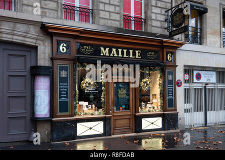 Maille, senape e aceto negozio specializzato, Parigi, Francia Foto Stock