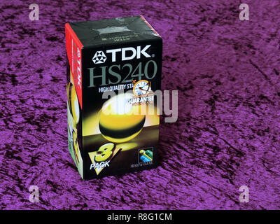 Multi-pack di TDK Blank VHS Video Cassette Foto Stock