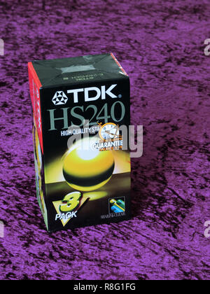 Multi-pack di TDK Blank VHS Video Cassette Foto Stock