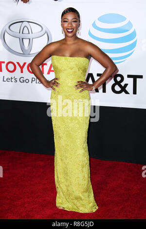 PASADENA, Los Angeles, CA, Stati Uniti d'America - 15 gennaio: Samira Wiley al quarantanovesimo NAACP Image Awards tenutosi presso la Pasadena Civic Auditorium on gennaio 15, 2018 a Pasadena, Los Angeles, California, Stati Uniti. (Foto di Xavier COLLIN/Image Press Agency) Foto Stock