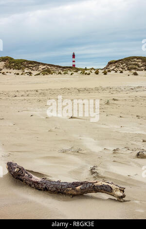 Faro in Wittduen sull'isola Amrum, Germania. Foto Stock