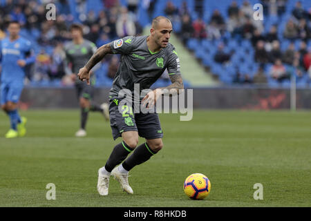 Getafe, Madrid, Spagna. 15 Dic, 2018. Real Sociedad di Sandro visto in azione durante la Liga partita di calcio tra Getafe CF e Real Sociedad al Coliseum Alfonso Perez a Getafe, Spagna. Credito: Legan P. macis/SOPA Immagini/ZUMA filo/Alamy Live News Foto Stock