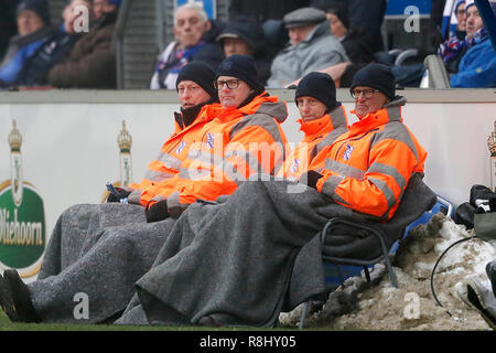 HEERENVEEN , Abe Lenstra Stadium, 16-12-2018, calcio, stagione 2018 / 2019, Eredivisie , inverno condizioni durante la SC Heerenveen - FC Utrecht Foto Stock