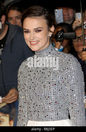 11 ott 2018 - Keira Knightley frequentando London Film Festival BFI Patroni Gala, Colette UK Premiere a Londra, Regno Unito Foto Stock