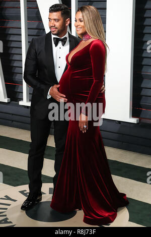 BEVERLY HILLS, Los Angeles, CA, Stati Uniti d'America - 26 febbraio: Russell Wilson, Ciara arriva a 2017 Vanity Fair Oscar Party a Wallis Annenberg Center for the Performing Arts nel febbraio 26, 2017 a Beverly Hills Los Angeles, California, Stati Uniti. (Foto di Xavier COLLIN/Image Press Agency) Foto Stock