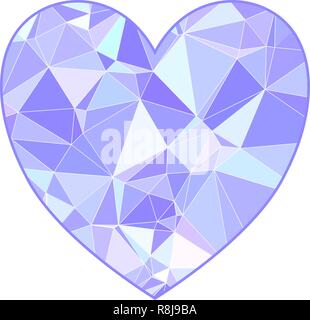 Il giorno di San Valentino cuore triangolati in bassa poli style Illustrazione Vettoriale