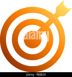 Segno di destinazione - arancione trasparente di gradiente con dart, isolato - illustrazione vettoriale Illustrazione Vettoriale