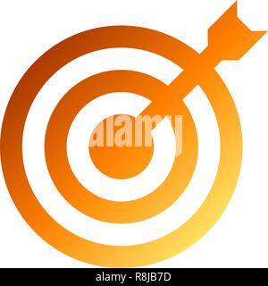 Segno di destinazione - arancione trasparente di gradiente con dart, isolato - illustrazione vettoriale Illustrazione Vettoriale