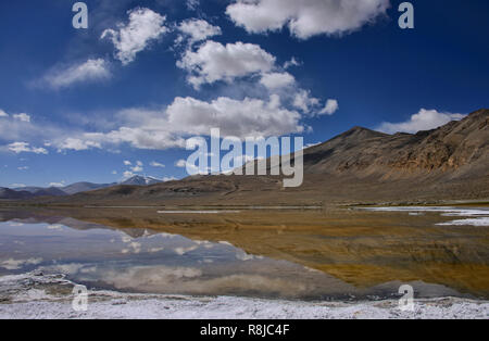 Il Trekking lungo il Tso Kar Lago, Ladakh, Indiavi Foto Stock