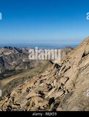 Da lungo il percorso Keyhole, sulla vetta più alta del Parco Nazionale delle Montagne Rocciose Foto Stock