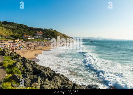 Francia, Pirenei Atlantiques, crogiolatevi paese, Biarritz, Milady beach Foto Stock