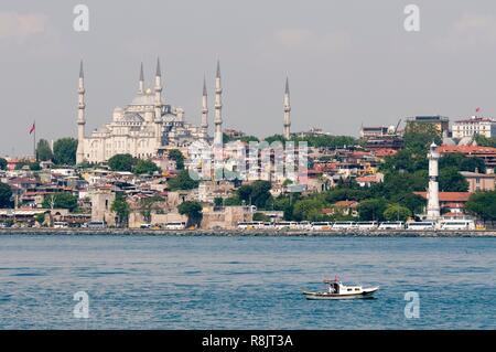 Turchia, Istanbul, centro storico sono classificati come patrimonio mondiale dall' UNESCO, il quartiere di Sultanahmet, la Moschea del Sultano Ahmet Camii (moschea blu) Foto Stock