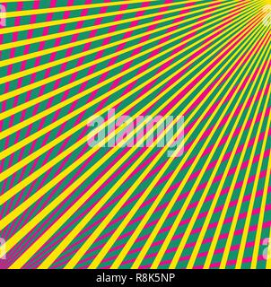 Multi colore linee convergenti Illustrazione Vettoriale