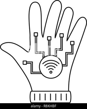 Guanto Nfc icona. Schema nfc guanto icona vettoriali per il web design isolato su sfondo bianco Illustrazione Vettoriale