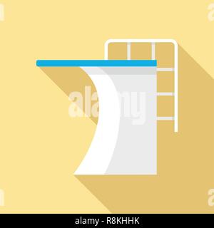 Springboard pool icona. Illustrazione piana di springboard pool icona vettoriali per il web design Illustrazione Vettoriale