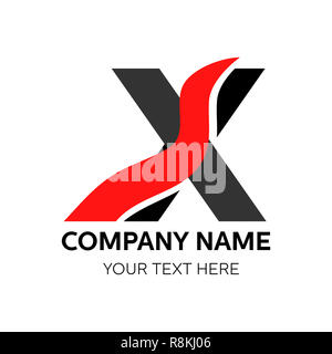 X Letter Template Logo icona vettore design. Vettore, illustrazione, eps10. Foto Stock