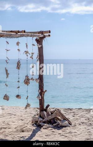 Una spiaggia immagine sull'isola di Gili Trawangan situato in Bali Indonesia. Foto Stock