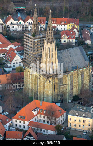 Vista aerea, Sankt Maria zur Wiese, Chiesa evangelica, Soest, Soester Börde, Renania settentrionale-Vestfalia, Germania, Europa, vista aerea, uccelli-occhi vista, Foto Stock