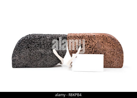 Lava vulcanica piedi pomici su sfondo bianco Foto Stock