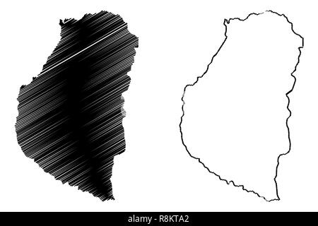 Entre Rios (regione di Argentina, Repubblica argentina, Province dell'Argentina) mappa illustrazione vettoriale, scribble schizzo provincia di Entre Ríos mappa Illustrazione Vettoriale