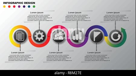 Design Infographics modello. Illustrazione Vettoriale