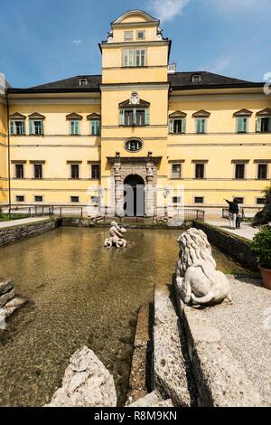 Austria, Sazburg, il Castello di Hellbrunn e Trick Fountains Foto Stock