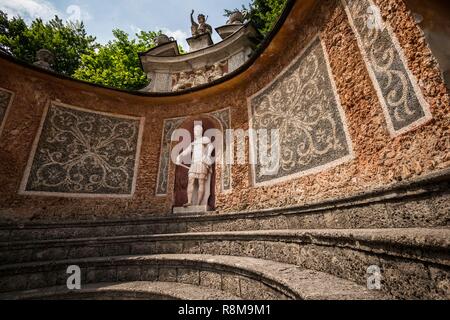 Austria, Sazburg, il Castello di Hellbrunn e Trick Fountains Foto Stock