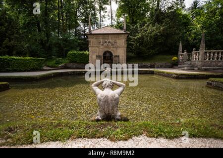 Austria, Sazburg, il Castello di Hellbrunn e Trick Fountains Foto Stock