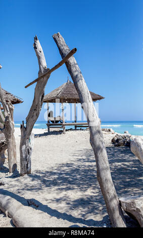 Una spiaggia immagine sull'isola di Gili Trawangan situato in Bali Indonesia. Foto Stock