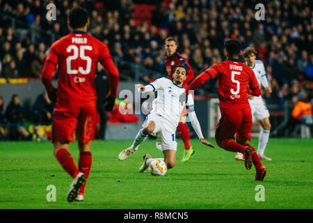 Danimarca Copenhagen - Dicembre xiii 2018. Carlos Zeca (10) di FC Copenhagen visto durante la gara di Europa League tra FC Copenhagen e FC Girondins de Bordeaux a Telia Parken. (Photo credit: Gonzales foto - Samy Khabthani). Foto Stock