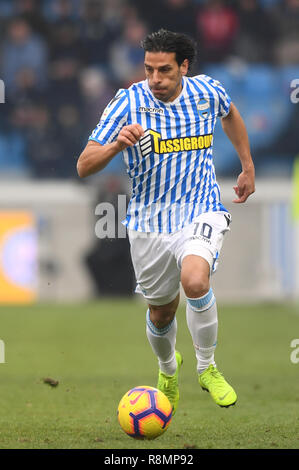 Foto di Massimo Paolone/LaPresse 16 dicembre 2018 Ferrara, Italia sport calcio Spal vs Chievo - Campionato di calcio di Serie A TIM 2018/2019 - stadio "Paolo Mazza" nella foto: Sergio Floccari (Spal) in azione Photo Massimo Paolone/LaPresse Dicembre 16, 2018 Ferrara, Italia sport soccer Spal vs Chievo - Italian Football Championship League A TIM 2018/2019 - "Paolo Mazza" Stadium. Nel pic: Sergio Floccari (Spal) in azione Foto Stock