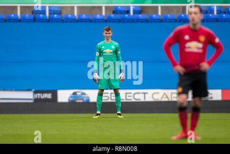 Reading, Regno Unito. Xvi Dec, 2018. Il portiere Matej Kovar del Man Utd U23 durante la Premier League 2 Divisione 2 corrispondenza tra la lettura di U23 e il Manchester United U23 al Madejski Stadium, Reading, in Inghilterra il 16 dicembre 2018. Foto di Andy Rowland. Credito: Andrew Rowland/Alamy Live News Foto Stock