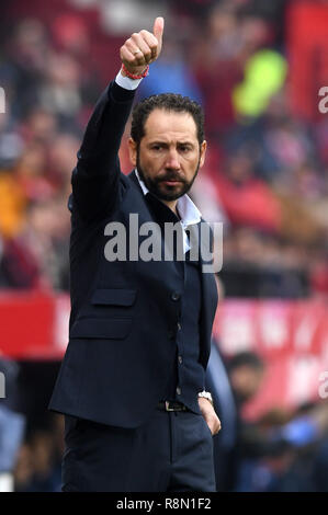 SEVILLA, 16-12-2018. Primera Division campionato spagnolo. LaLiga. Estadio Ramon Sanchez-Pizjuan. Pablo Machín (Sevilla FC) durante il gioco Sevilla FC - Girona. Foto Stock