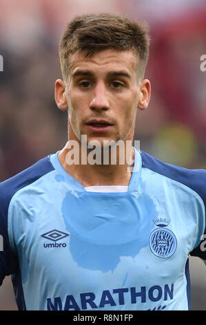 SEVILLA, 16-12-2018. Primera Division campionato spagnolo. LaLiga. Estadio Ramon Sanchez-Pizjuan. Pere Pons (Girona) durante il gioco Sevilla FC - Girona. Foto Stock