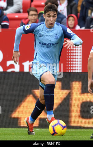 SEVILLA, 16-12-2018. Primera Division campionato spagnolo. LaLiga. Estadio Ramon Sanchez-Pizjuan. Valery Fernández (Girona) durante il gioco Sevilla FC - Girona. Foto Stock