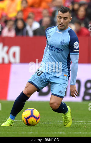SEVILLA, 16-12-2018. Primera Division campionato spagnolo. LaLiga. Estadio Ramon Sanchez-Pizjuan. Borja Garcia (Girona) durante il gioco Sevilla FC - Girona. Foto Stock