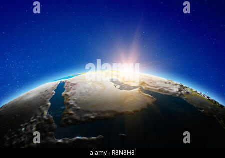 Medio oriente arabia saudita dallo spazio Foto Stock