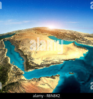 Arabia Saudita mappa 3D Foto Stock