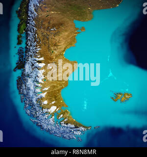 America del Sud - Patagonia mappa Foto Stock