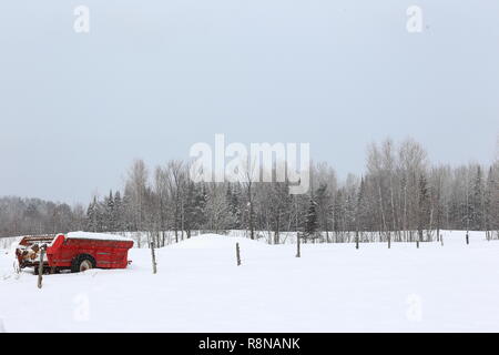 Quebec, Canada. Le piccole aziende agricole inverno scenic Foto Stock