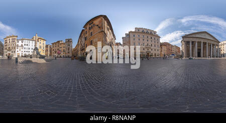 Visualizzazione panoramica a 360 gradi di Al di fuori del Pantheon di Roma, Italia