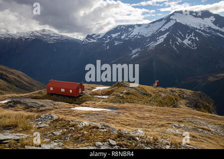 Il francese Ridge Hut, Mt Aspiring National Park, Nuova Zelanda Foto Stock