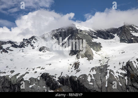 Vista dalla cresta francese, Mt Aspiring National Park, Nuova Zelanda Foto Stock