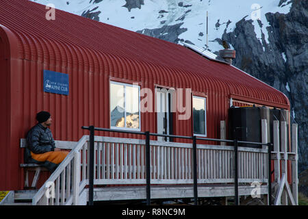 Il francese Ridge Hut, Mt Aspiring National Park, Nuova Zelanda Foto Stock