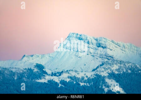 Vista della Speer picco (1.951 m.) in Appenzell Alpi, affacciato sulla regione tra il lago di Zurigo e il Lago di Walenstadt nel cantone di San Gallo. Vi Foto Stock